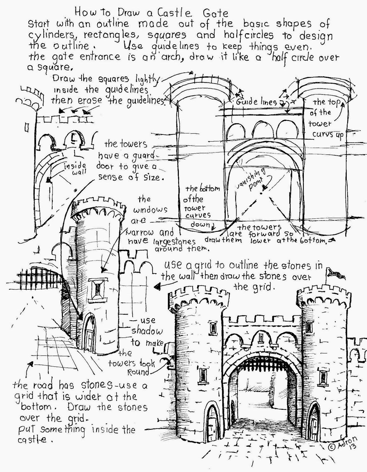 1244x1600 Draw A Castle Worksheet, Free See The Project Notes