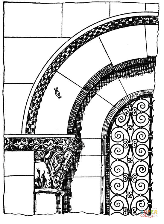 548x750 Roman Arch Coloring Page Free Printable Coloring Pages