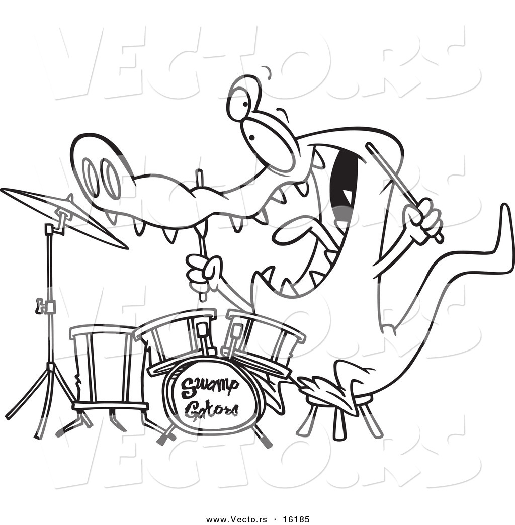 1024x1044 Vector Of A Cartoon Drummer Gator