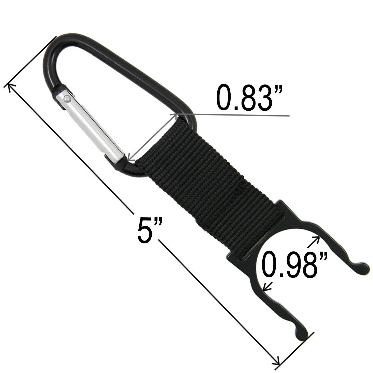 1200x1200 Shells 5pcs Black Alloy Water Bottle Holder Hook