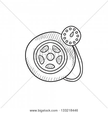 450x470 Pressure Gauge Tyre Vector Sketch Vector Amp Photo Bigstock