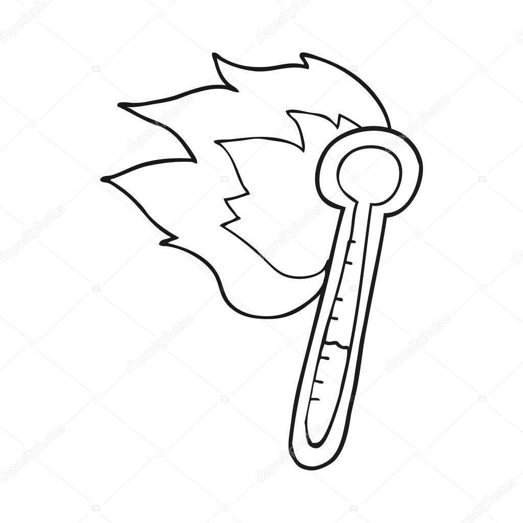 1024x1024 Black And White Cartoon Temperature Gauge Getting Too Hot Stock