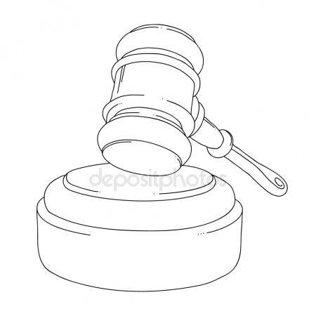 450x450 Auction Gavel Sketch Icon. Stock Vector Rastudio