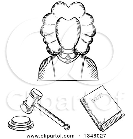 450x470 Clipart Of A 3d Wood And Gold Gavel