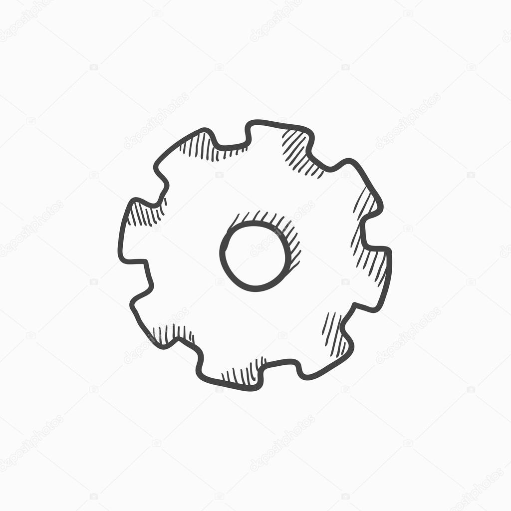 1024x1024 Gear Sketch Icon. Stock Vector Rastudio