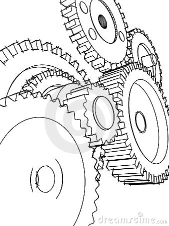 338x450 Cogs And Gears Drawing