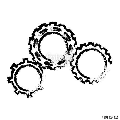 500x500 Sketch Gears Team Work Wheel Cooperation Vector Illustration