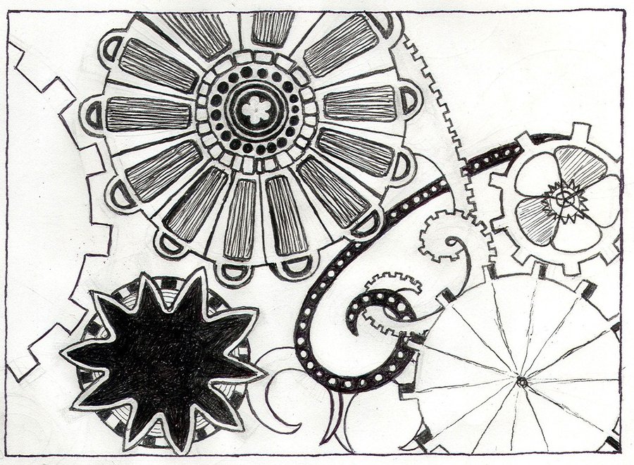 900x660 Flower Gears By Fallacycomplex