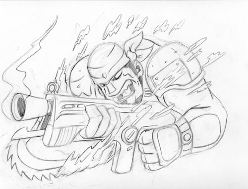 500x380 Gears Of War Sketch Art Of The Monkey