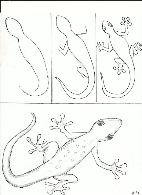 465x640 Gecko Tutorial Art Class Ideas Arts And Crafts For The Family