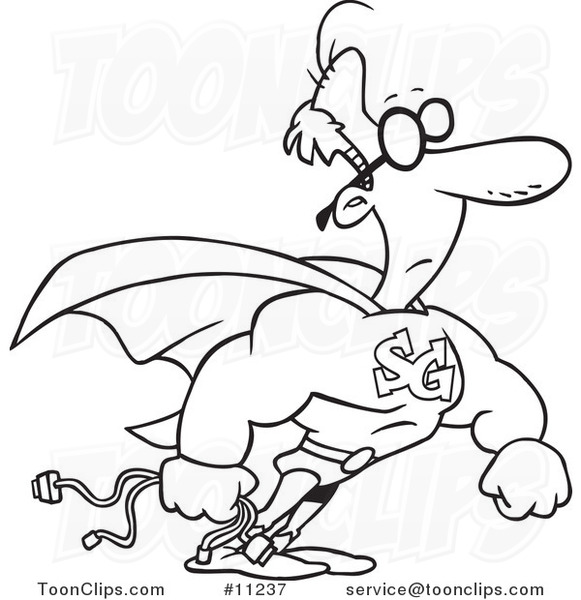 581x600 Cartoon Black And White Line Drawing Of A Super Geek