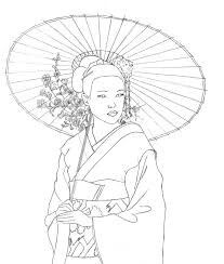 207x244 Geisha Drawing Sagome E Stampabili Geisha Drawing