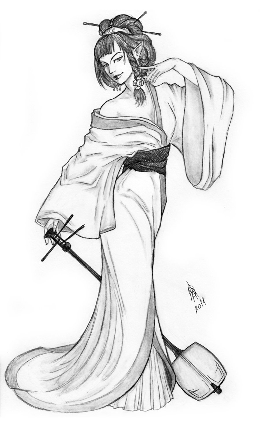 900x1481 Elven Geisha Art 1 Geisha