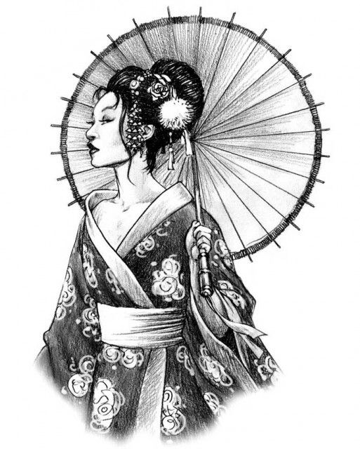 Traditional Geisha Drawing at GetDrawings | Free download