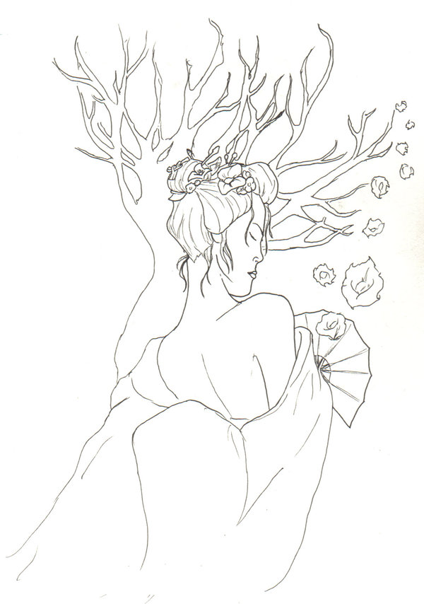 600x854 Geisha Tattoo Design By Darthbaio