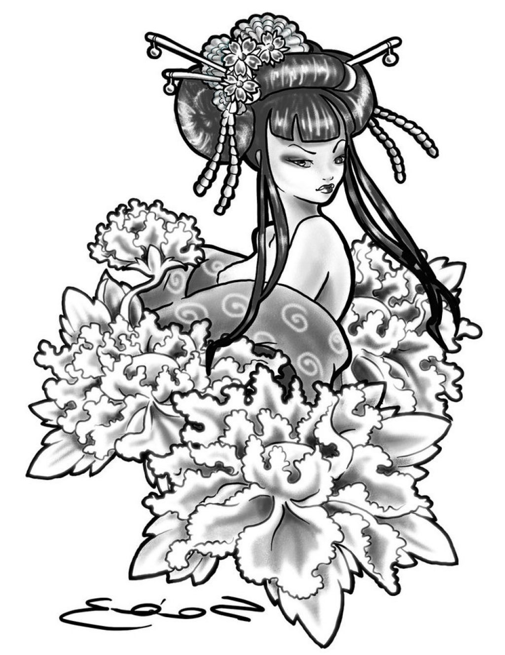 1024x1330 Japanese Geisha Tattoo Drawings