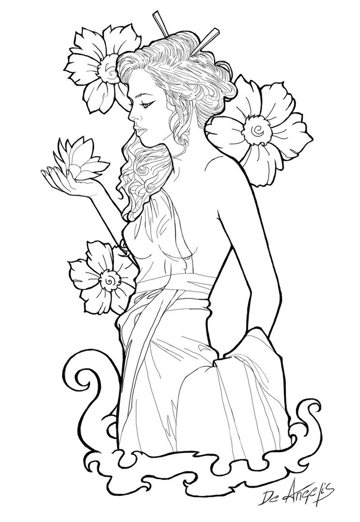 743x1076 Geisha Tattoo By Raffa3le