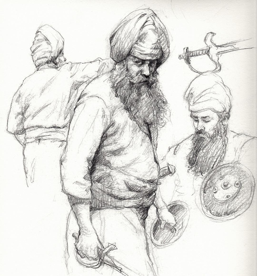 1080x1161 Indian Warrior Sketch A While Ago.