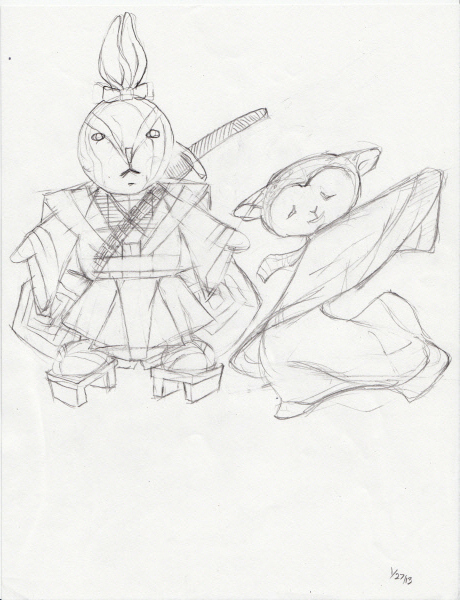 460x600 Japanese Kabuki Warrior Bunny And Sheep Geisha With Josie's Doll