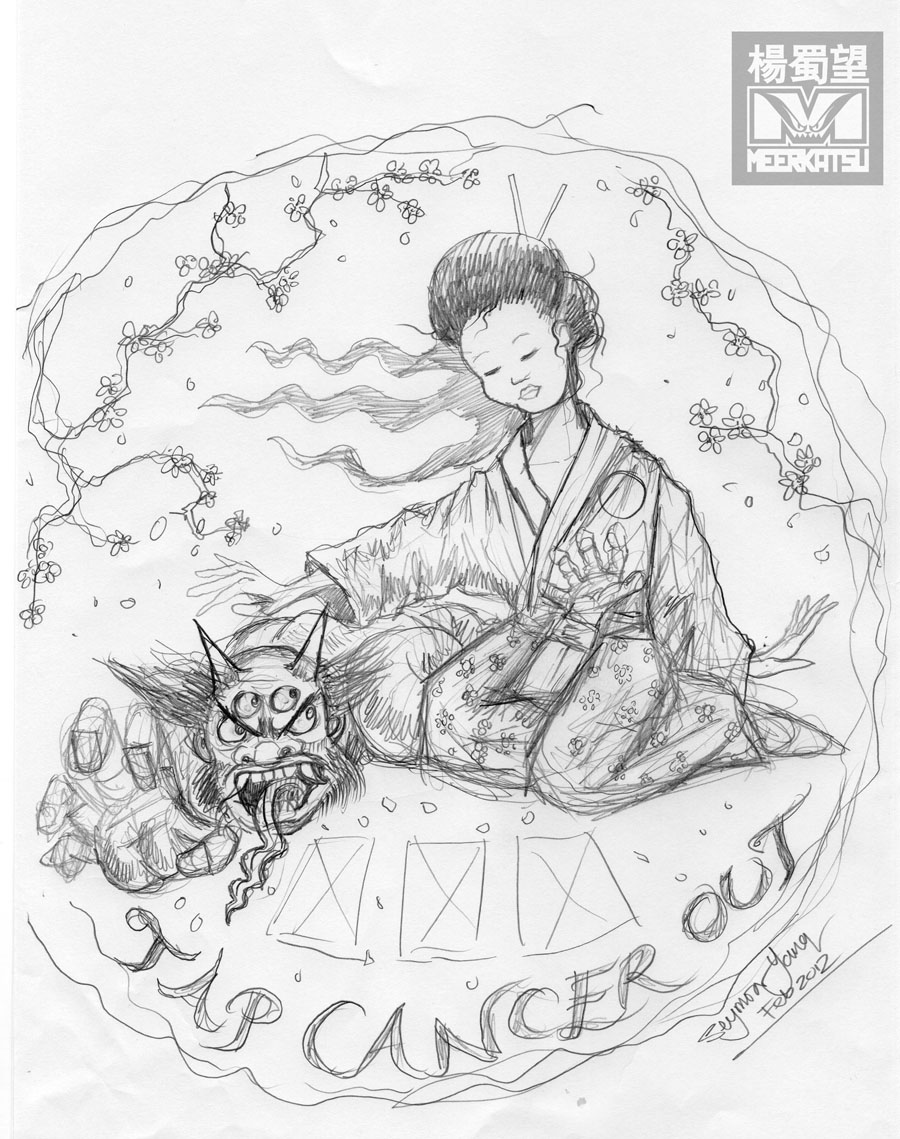 900x1139 Meerkatsu Art Tap Cancer Out T Shirt Design