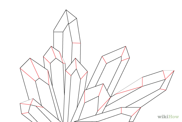 601x401 Cluster Of Crystals Drawing