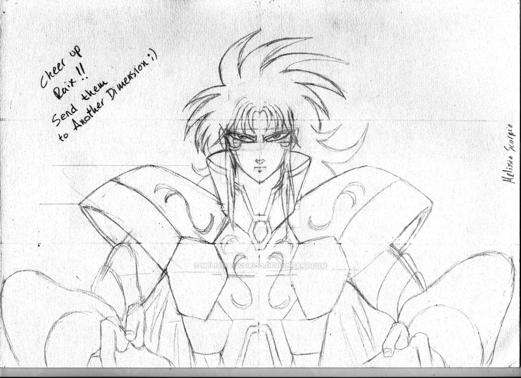 1024x744 Gemini No Saga Attack Sketch Saint Seiya By Melissia Scorpio