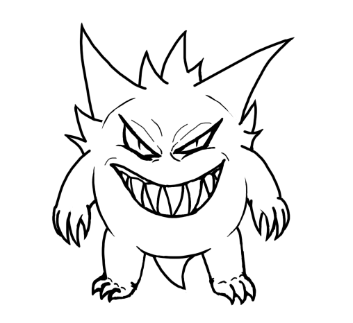 Gengar Lineart Lycanroc Xcolorings Sketch Coloring Page