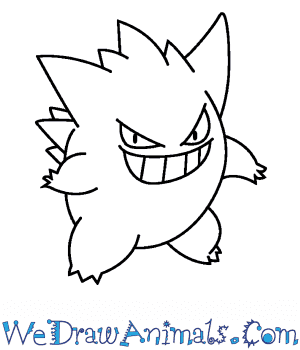 300x350 How To Draw Gengar Pokemon
