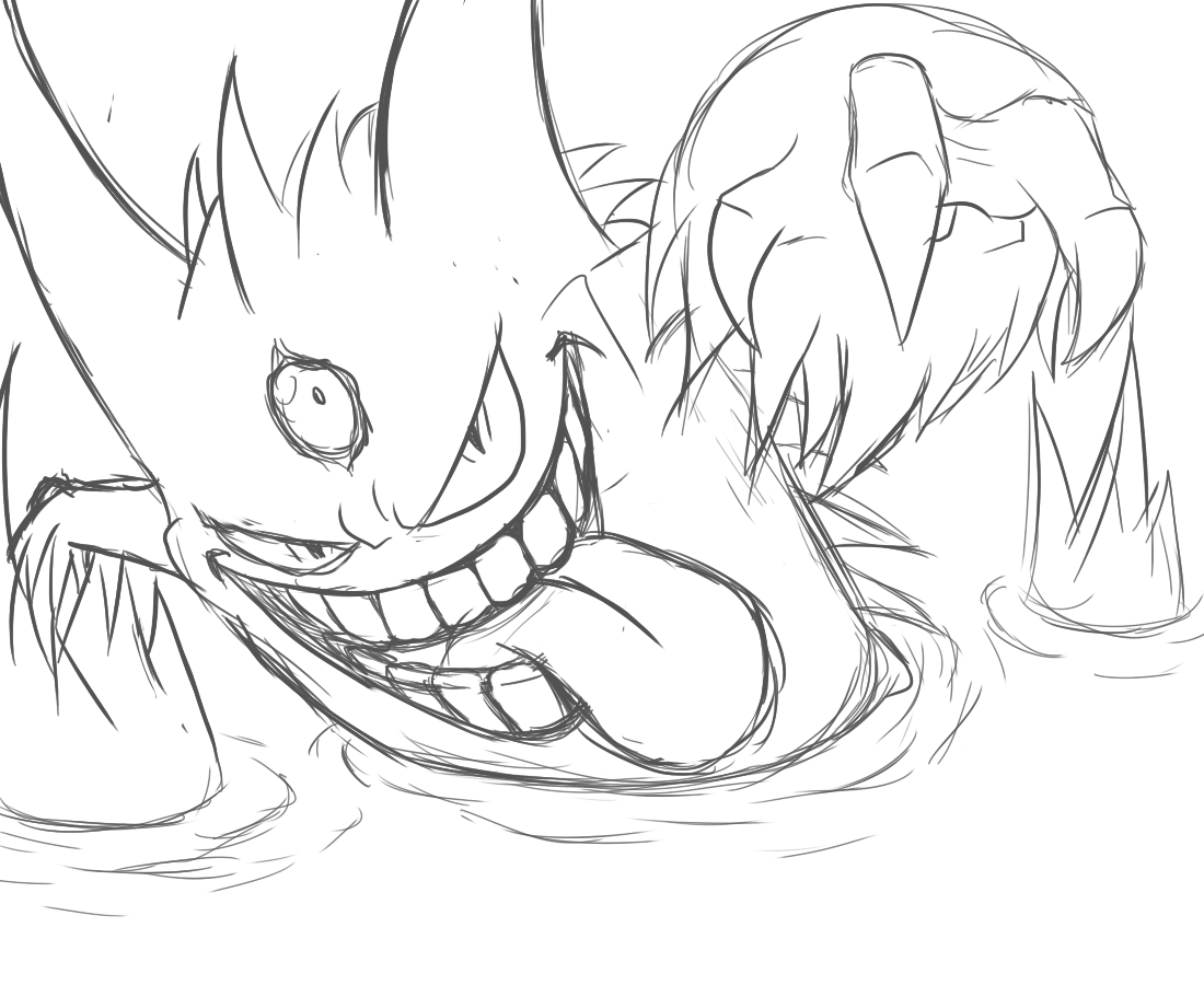 1100x900 Mega Gengar Sketch Weasyl