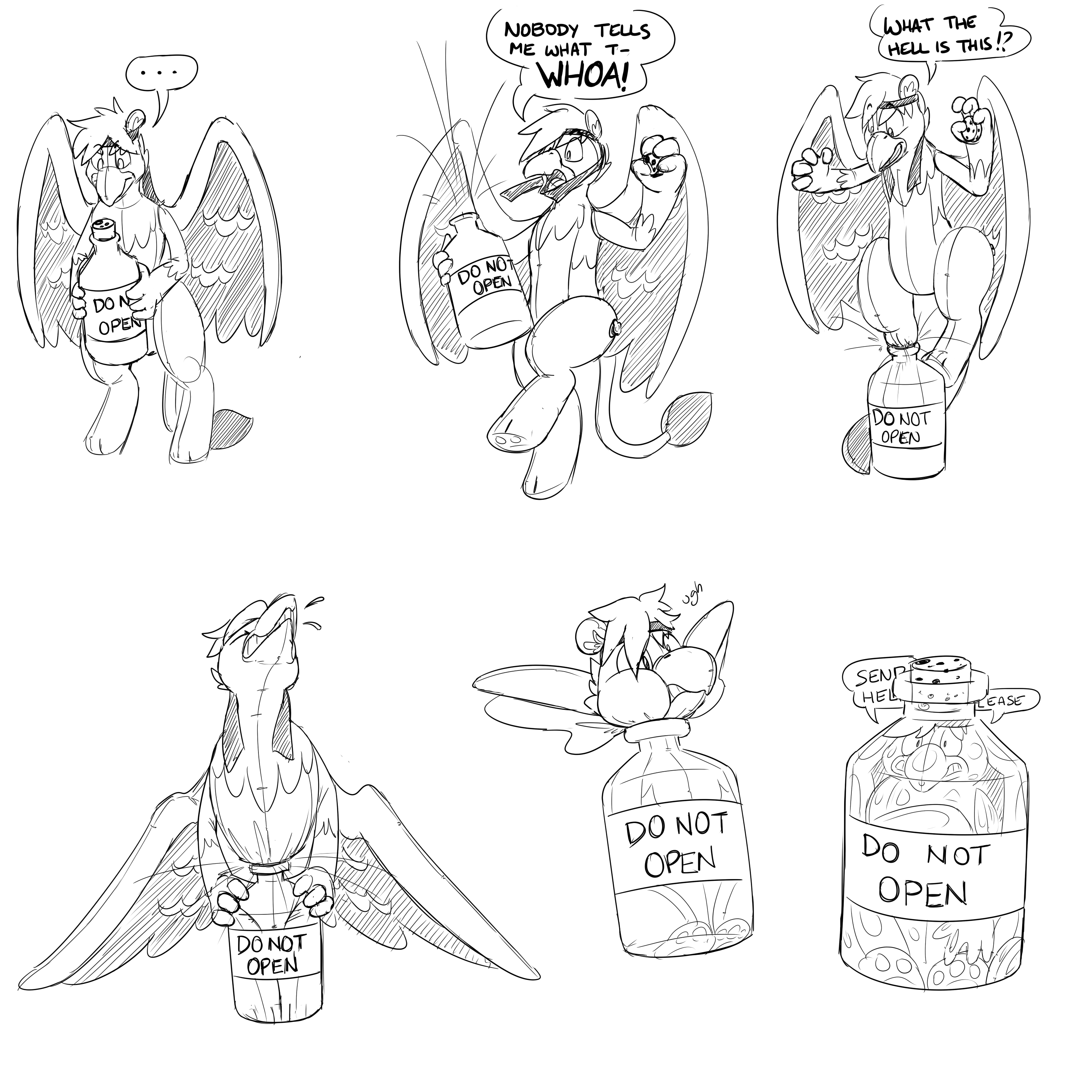 Genie Bottle Drawing