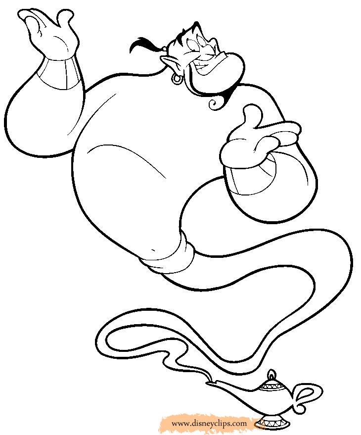 730x879 Disney Aladdin Genie Coloring Pages