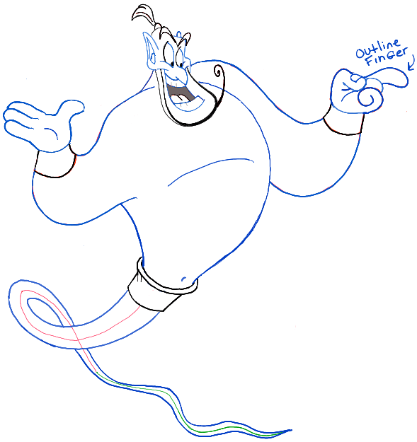 589x625 How To Draw The Genie From Disneys Aladdin Step By Step Drawing