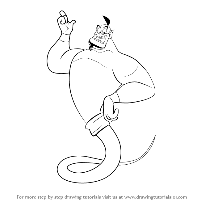 651x667 Learn How To Draw The Genie From Aladdin (Aladdin) Step By Step