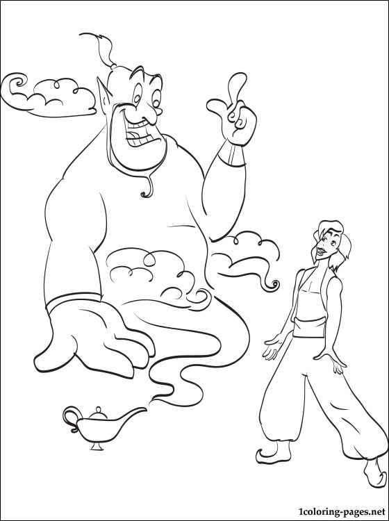 560x750 Coloring Page Aladdin And Genie Of The Lamp Coloring Pages