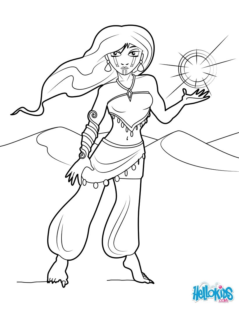 820x1060 The Lamp Genie Coloring Pages