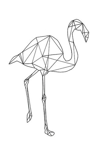 339x480 Geometric Flamingo Art Print Contemporary Art Prints, Space Ship