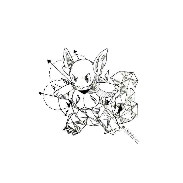 720x720 Geometric Wartortle Geometric Pokemon Drawings