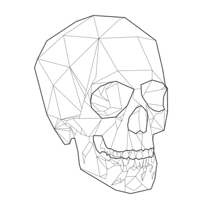 700x700 Geometric Skull Home Office Tattoo, Drawings