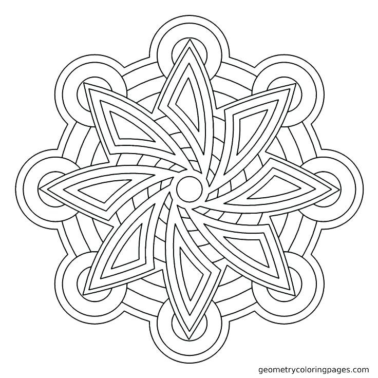 736x736 Geometric Coloring Pages For Adults Blade Flower Ii Geometry Page