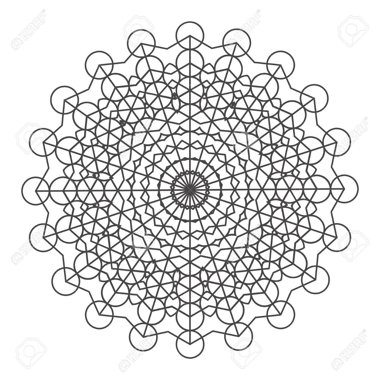 1300x1300 Vector Geometric Background Is. Bright Pattern. Sacred Geometry