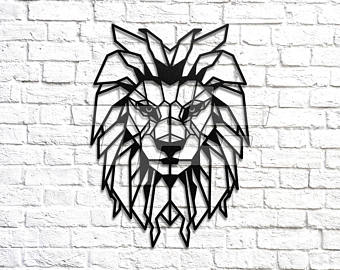 340x270 Geometric Lion Metal Art