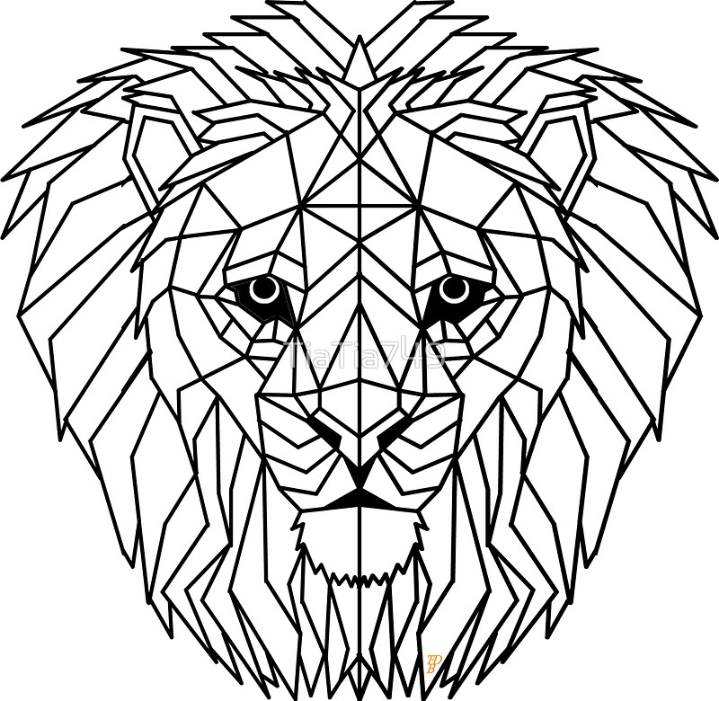 800x780 Plain Geometric Lion Stickers By Tiatia749 Redbubble