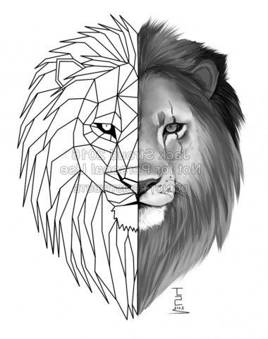 380x480 Simple Geometric Lion Tattooprince Petrichor On Style