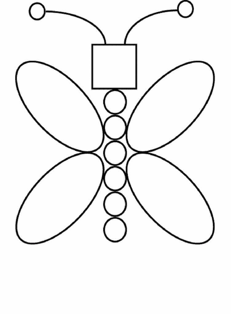 752x1024 Simple Shapes Coloring Pages Butterflies Simple