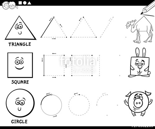 500x417 Draw Basic Geometric Shapes Coloring Page Stock Image And Royalty