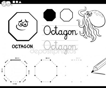 450x374 Draw Geometric Shapes Coloring Page Stock Vector Izakowski