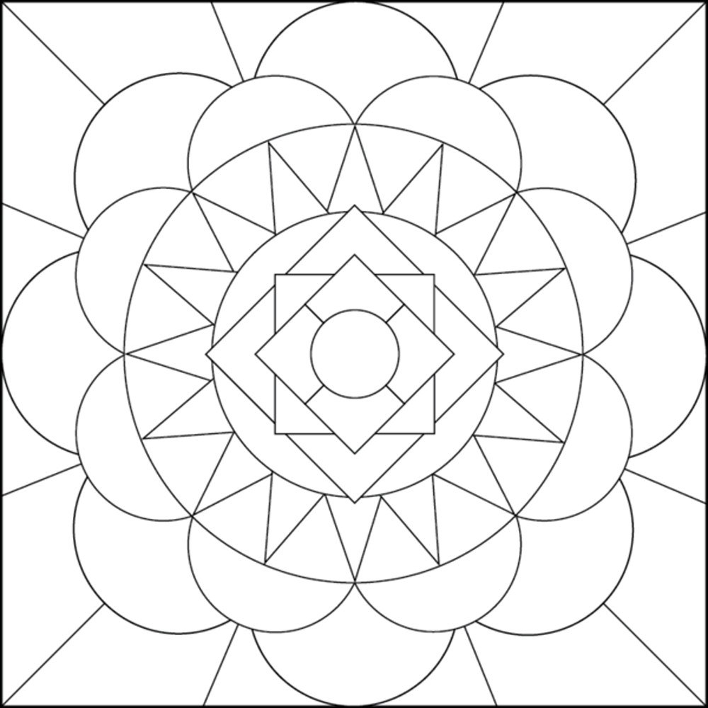 1000x1000 Geometric Coloring Pages For Kids Preschool Tiny Draw Printable