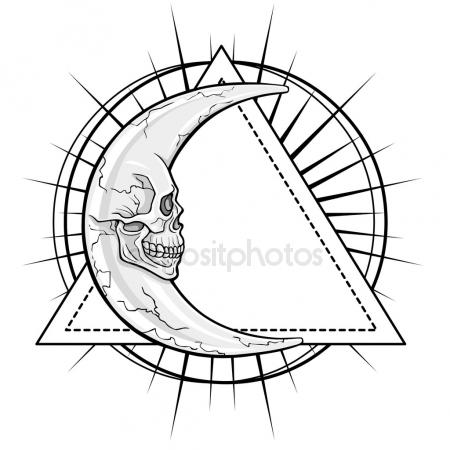 450x450 Moon Glyphs. Sacred Geometry. Line Style Stock Vector Alvaroc