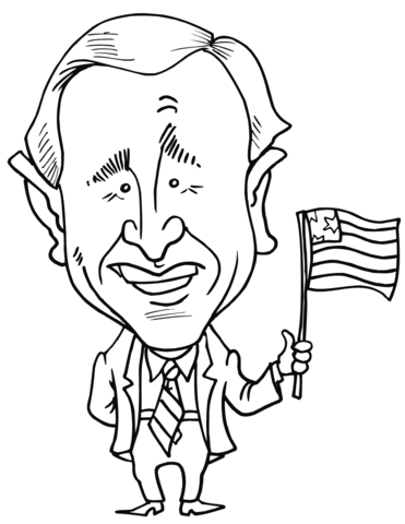 371x480 George W. Bush Caricature Coloring Page Free Printable Coloring