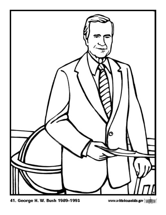 580x750 Coloring Page 41 George H. W. Bush